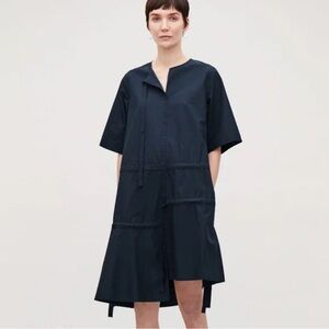 COS Navy Blue asymmetrical string dress size 4